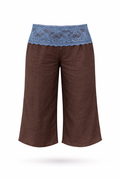 Lexie Lace Capri Pants Mocha and Baby Blue