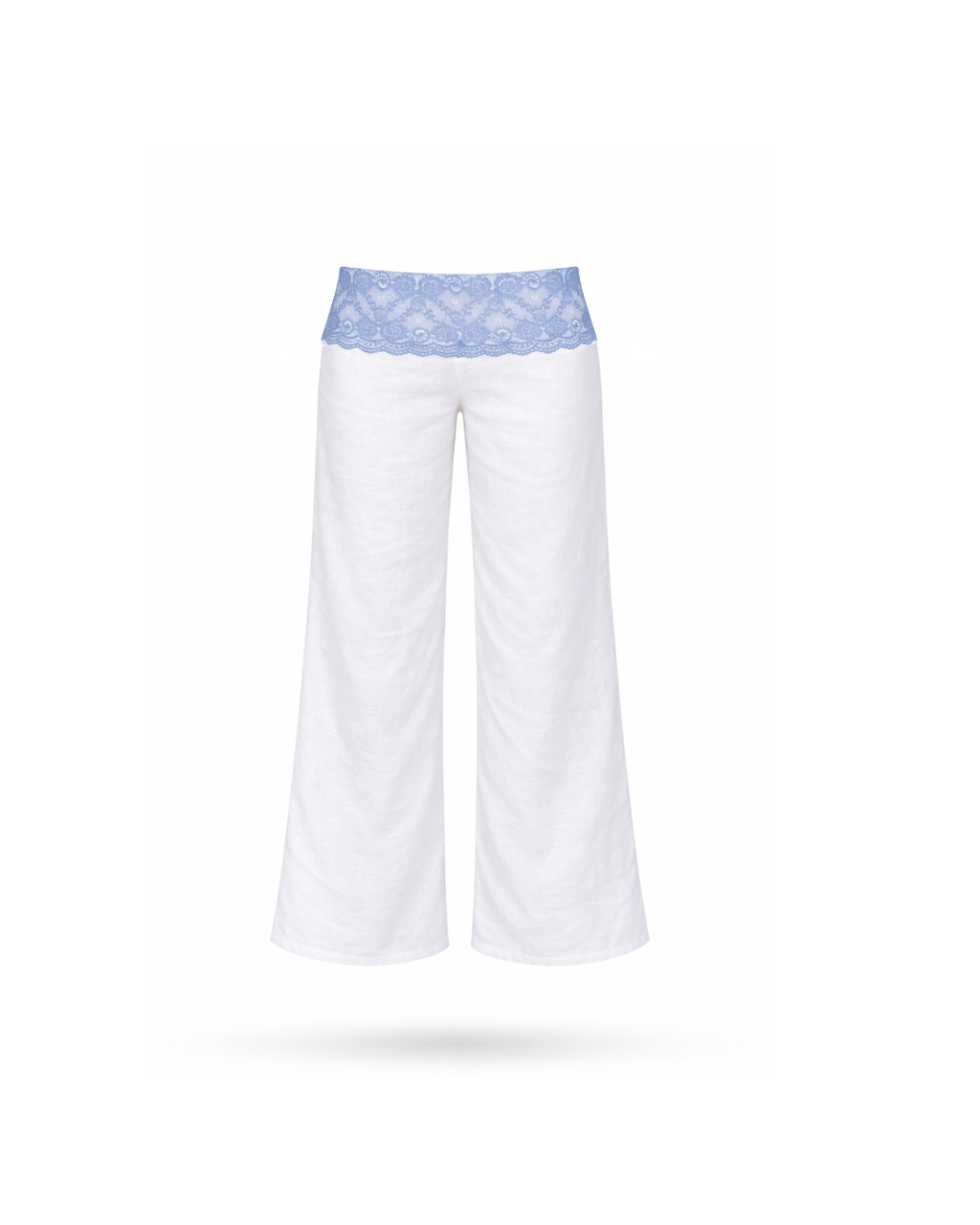 Lace Full length Pants White and Baby Blue- MADE TO ORDER (5-7 Days Production time)