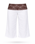 Lexie Lace Capri Pants Mocha and White